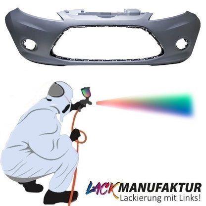 Set LACKIERT Ford Fiesta VI Stoßstange vorne 08-12 grundiert für Nebelscheinwerfer