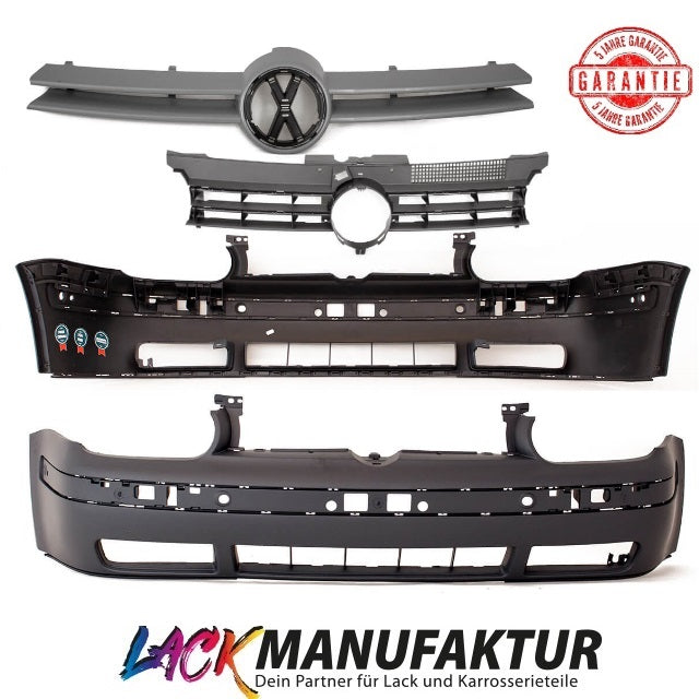 Stoßstange vorne 97-06 + Kühlergrill + Schrauben LACKIERT passt für VW Golf 4 1J1 1J5