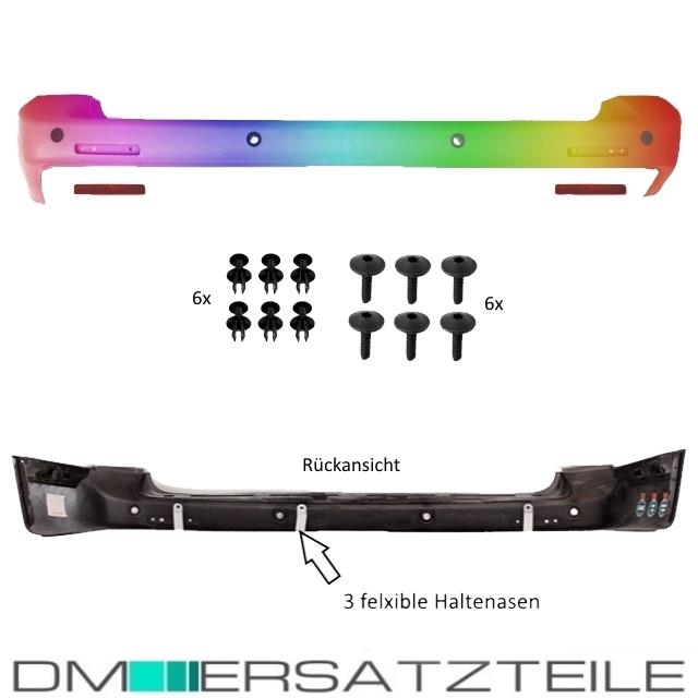 für VW T5 2003-2012 LACKIERTE Stoßstange hinten +Parkhilfe +Komplett Unfall Set