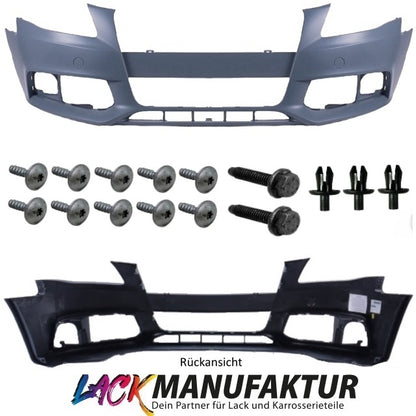 LACKIERT & NEU Audi A4 B8 Limousine Avant Stoßstange vorne + Montageset Bj 07-11