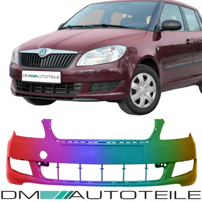 Lackiert in Wunschfarbe für Skoda Fabia 5J Front Stoßstange vorne Bj.2010- 2014