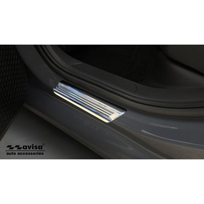 Spiegelsilber Edelstahl Einstiegsleisten passend für Volkswagen Golf VIII HB/Variant 2020- 'Lines' - 4-teilig