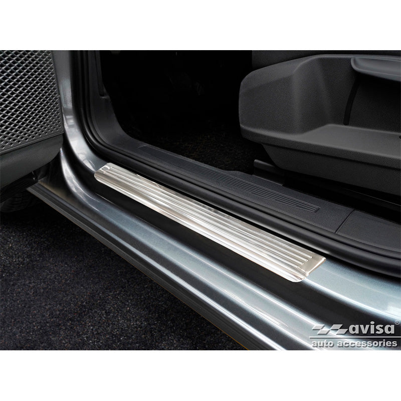 Edelstahl Einstiegsleisten passend für Volkswagen Caddy V 2020- - 'Lines' - 2-teilig