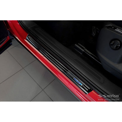 Schwarz Edelstahl Einstiegsleisten passend für Volkswagen Tiguan II 2016-2020 & FL 2020- 'Hybrid' - 4-teilig