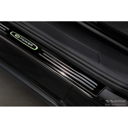 Schwarz Edelstahl Einstiegsleisten passend für Volkswagen ID.4 2020- 'E-Power' - 4-teilig