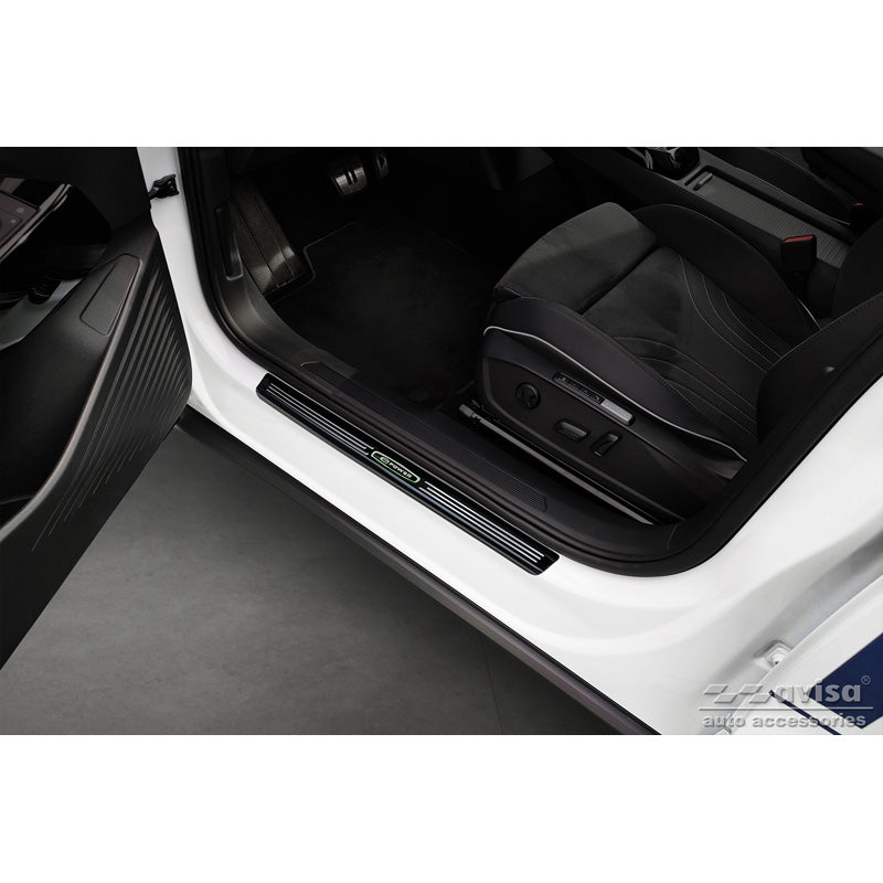 Schwarz Edelstahl Einstiegsleisten passend für Volkswagen ID.5 2021- 'E-Power' - 4-teilig