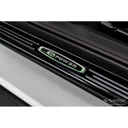 Schwarz Edelstahl Einstiegsleisten passend für Volkswagen ID.5 2021- 'E-Power' - 4-teilig