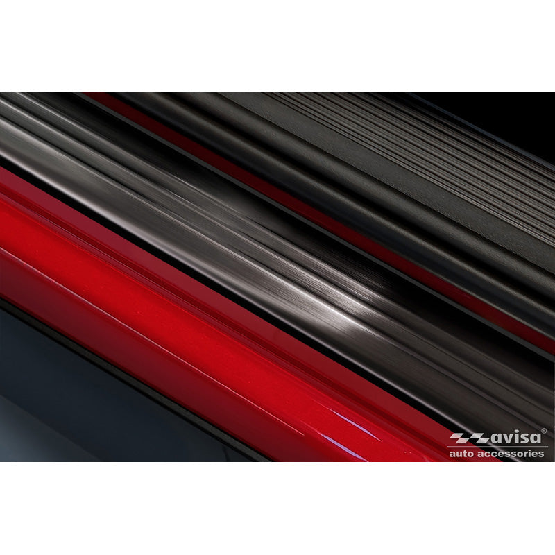 Schwarz Edelstahl Einstiegsleisten passend für Volkswagen ID.3 2020- & Cupra Born 2021- 'Lines' - 4-teilig