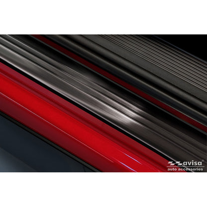 Schwarz Edelstahl Einstiegsleisten passend für Volkswagen ID.3 2020- & Cupra Born 2021- 'Lines' - 4-teilig