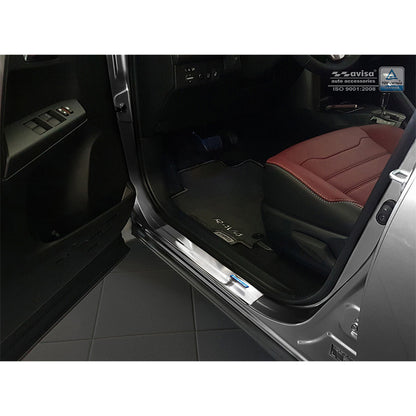 Edelstahl Einstiegsleisten passend für Toyota C-HR 2016-2019 & Facelift 2019- & RAV4 IV FL 2016-2018 & Lexus NX 2014-2021 - 'Hybrid' - 4-teilig