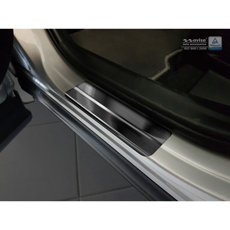 Schwarz Edelstahl Einstiegsleisten passend für Toyota C-HR 2016-2019 & Facelift 2019- & RAV4 IV FL 2016-2018  & Lexus NX 2014-2021 - 'Hybrid' - 4-teilig