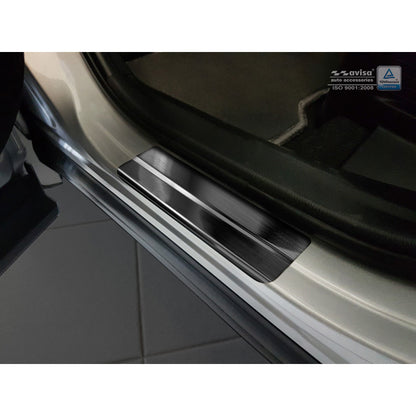 Schwarz Edelstahl Einstiegsleisten passend für Toyota C-HR 2016-2019 & Facelift 2019- & RAV4 IV FL 2016-2018  & Lexus NX 2014-2021 - 'Hybrid' - 4-teilig