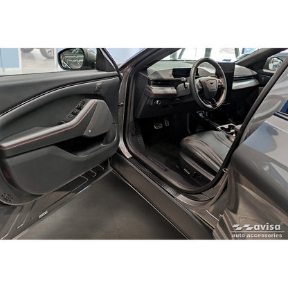 Schwarz Edelstahl Einstiegsleisten passend für Ford Mustang Mach-E 2020- 'Lines' - 4-teilig