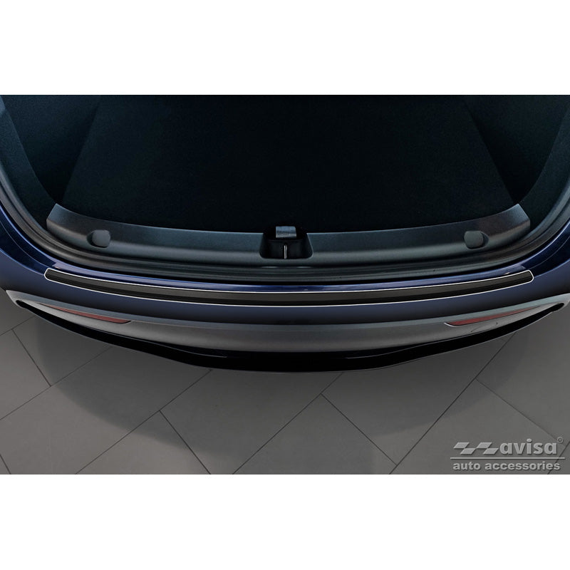 Matt-Schwarz Edelstahl Heckstoßstangenschutz passend für Tesla Model Y 2020-