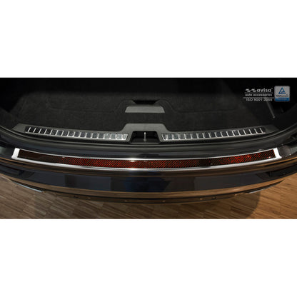 Edelstahl Heckstoßstangenschutz 'Deluxe' passend für Volvo XC90 2015- Chrom/Rot-Schwarz Karbon