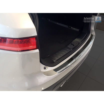 Edelstahl Heckstoßstangenschutz 'Deluxe' passend für Jaguar F-Pace 2016-2020 & FL 2020- Chrom/Schwarz Karbon