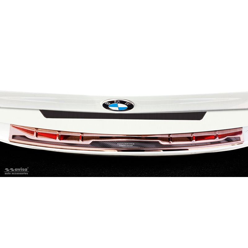 Edelstahl Heckstoßstangenschutz 'Deluxe' passend für BMW 5er G31 Touring 2017-2020 exkl. M-Sport 'Performance' 'Brushed' Kupfer/Kupfer Karbon