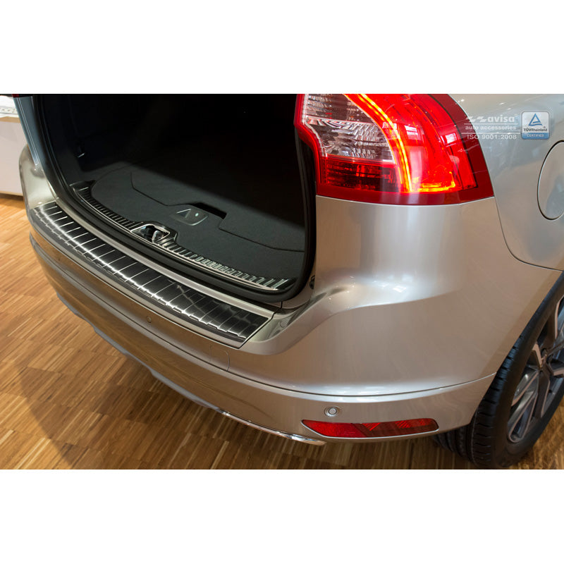 Schwarz Edelstahl Heckstoßstangenschutz passend für Volvo XC60 2013-2016 'Ribs'
