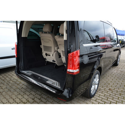 Schwarz Edelstahl Heckstoßstangenschutz passend für Mercedes Vito / V-Klasse 2014-2019 & Facelift 2019- 'Ribs'