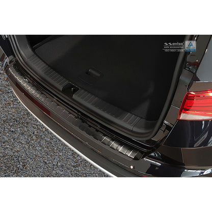 Schwarz Edelstahl Heckstoßstangenschutz passend für Seat Ateca 2016-2020 & FL 2020- 'Ribs'