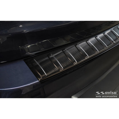 Schwarz Edelstahl Heckstoßstangenschutz passend für BMW 3er (F31) Touring 2012-2015 & FL 2015-2019 'Ribs'
