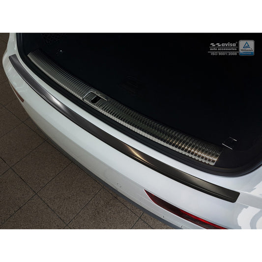 Schwarz Edelstahl Heckstoßstangenschutz passend für Audi Q5 2017-2020 & FL 2020- 'Ribs'