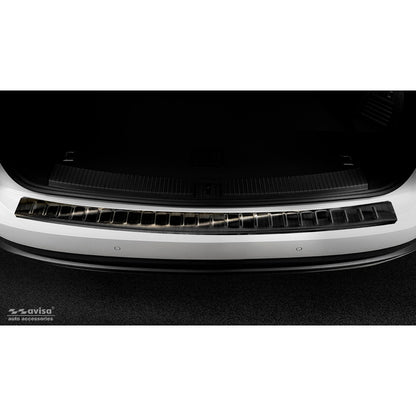 Schwarz Edelstahl Heckstoßstangenschutz passend für Volkswagen Touareg III (CR7) 2018- 'Ribs'