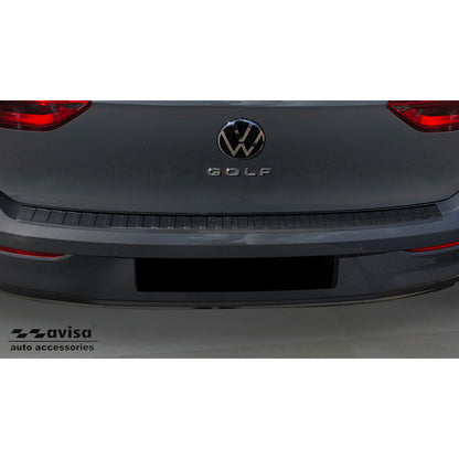 Schwarz Edelstahl Heckstoßstangenschutz passend für Volkswagen Golf VIII HB 5-türer 2020- 'Ribs'