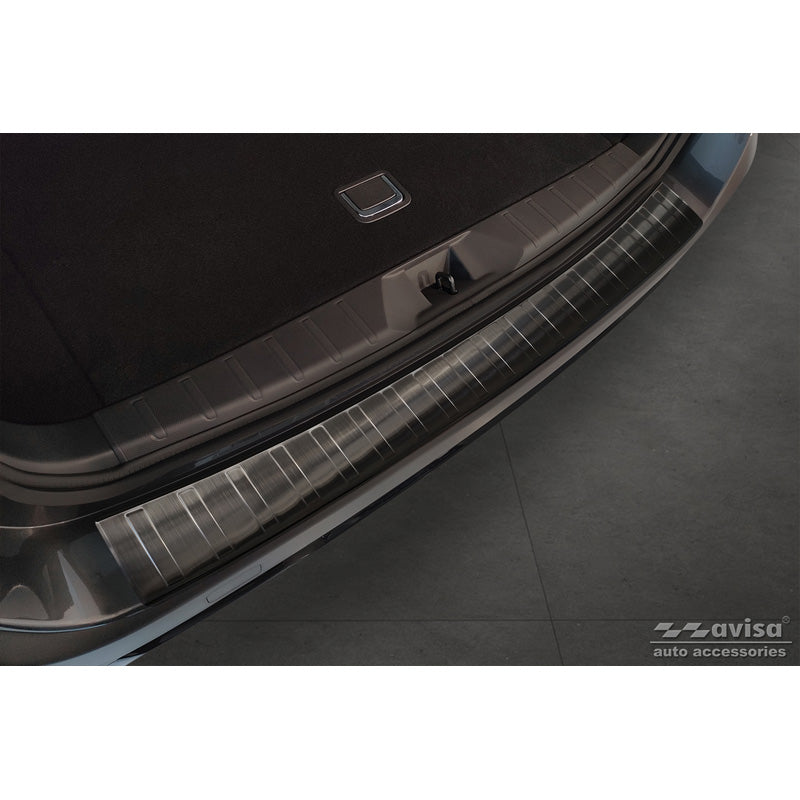 Schwarz Edelstahl Heckstoßstangenschutz passend für Subaru Outback (BT) 2020- 'Ribs'