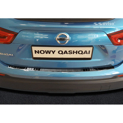 Spiegelschwarz Edelstahl Heckstoßstangenschutz passend für Nissan Qashqai II Facelift 2017-2021 'Ribs'