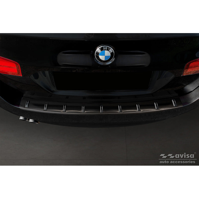 Schwarz Edelstahl Heckstoßstangenschutz passend für BMW 5er (F11) Touring 2011-2013 & Facelift 2013-2017 'STRONG EDITION'