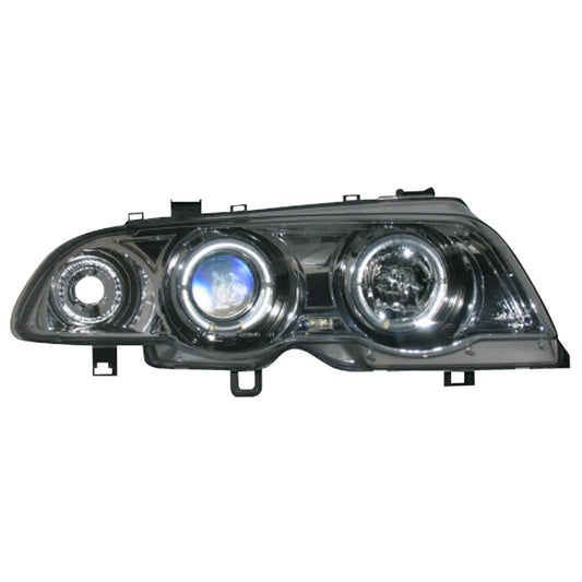 Satz Frontscheinwerfer passend für BMW 3er E46 Limousine/Touring 1998-2001 - Chrom - inkl. Blinker & Standlichtringen