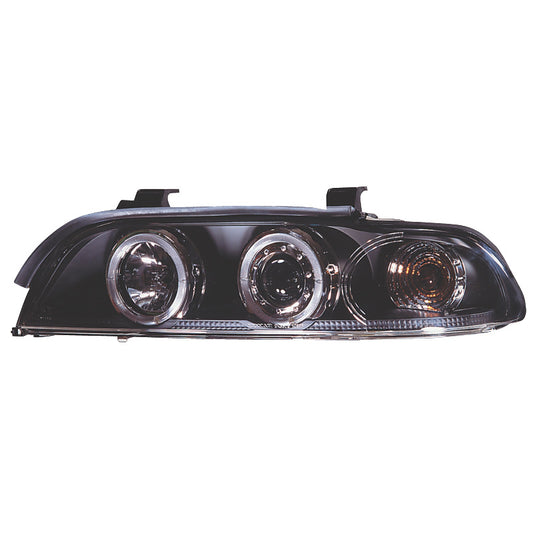 Satz Frontscheinwerfer passend für BMW 5er E39 1996-2003 - Schwarz - inkl. Standlichtringen