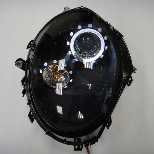 Satz Frontscheinwerfer passend für BMW New Mini R55-R57 2006-2010 - Schwarz - inkl. Standlichtringen