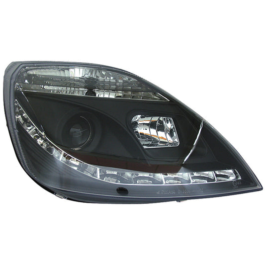 Satz Frontscheinwerfer TFL-Look passend für Ford Fiesta VI 2002-2008 - Schwarz