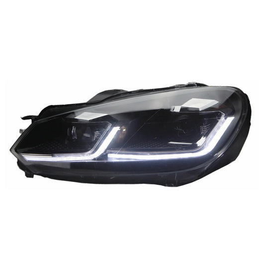 Satz 7.5-Look Scheinwerfer passend für Volkswagen Golf VI 2008-2012 - Schwarz - inkl. Dynamic Running Light