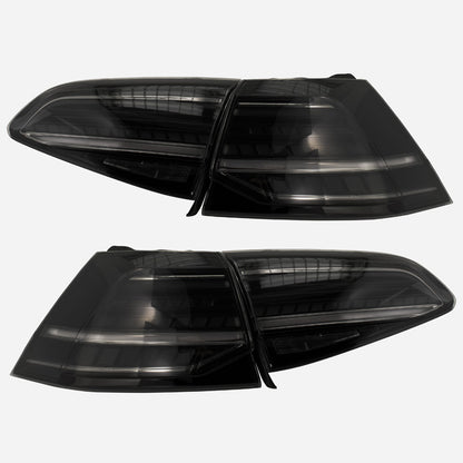 Satz LED Heckleuchten passend für Volkswagen Golf VII 2012-2017 & Facelift (7.5) 2017- exkl. Variant - Schwarz - inkl. Dynamische Blinker