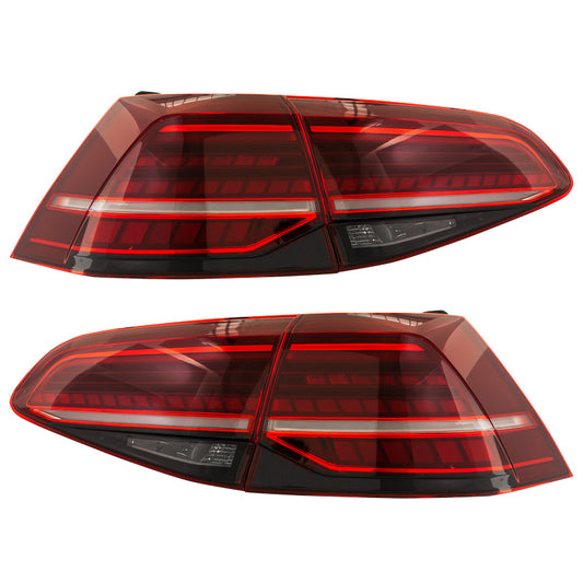 Satz LED Heckleuchten passend für Volkswagen Golf VII 2012-2017 & Facelift (7.5) 2017- exkl. Variant - Rot/Smoke - inkl. Dynamic Running Light