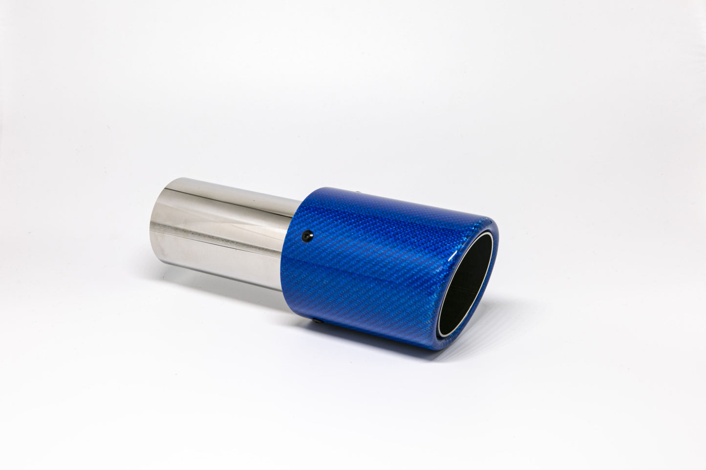 Friedrich Motorsport Endrohr 90mm rund Carbon abgeschrägt blau glänzend (Aufpreis)