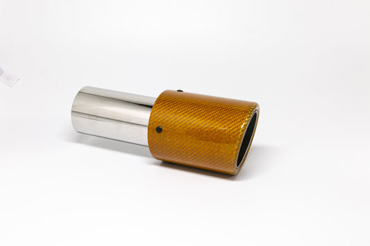 Friedrich Motorsport Endrohr 90mm rund Carbon abgeschrägt orange glänzend (Aufpreis)