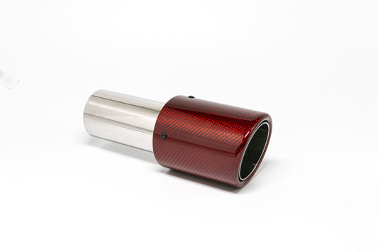 Friedrich Motorsport Endrohr 90mm rund Carbon abgeschrägt rot glänzend (Aufpreis)
