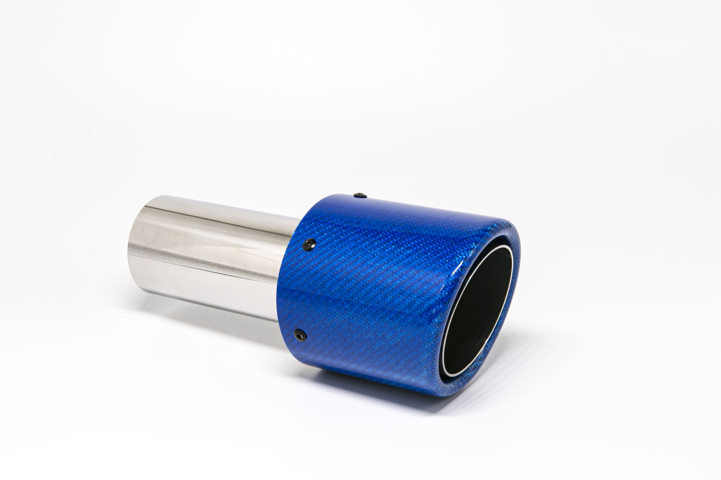 Friedrich Motorsport Endrohr 100mm rund Carbon abgeschrägt blau glänzend (Aufpreis)
