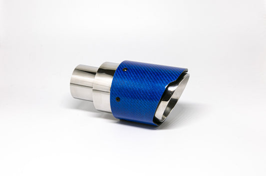 Friedrich Motorsport Endrohr 100mm rund Carbon breite Kante blau glänzend (Aufpreis)