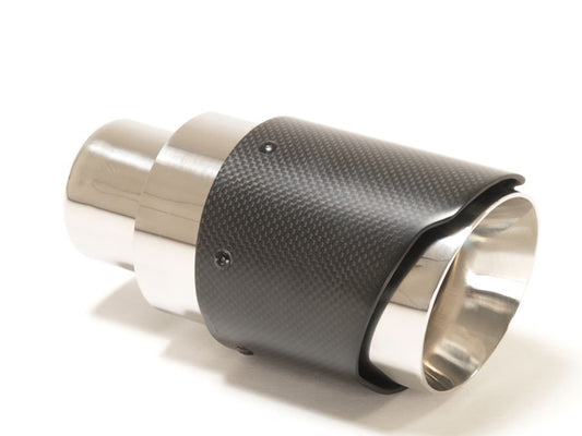 Friedrich Motorsport Endrohr 100mm rund Carbon breite Kante abgeschrägt schwarz