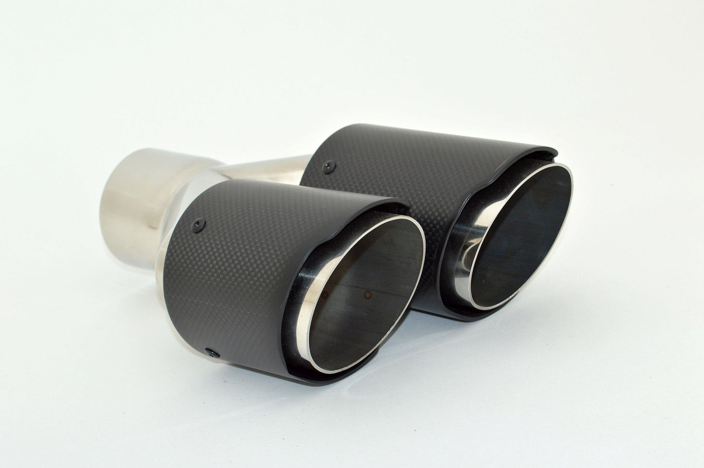 Friedrich Motorsport Endrohr Carbon 2x90mm rund scharf abgeschrägt versetzt links, schwarz