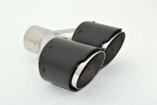 Friedrich Motorsport Endrohr Carbon 2x100mm rund scharf abgeschrägt versetzt rechts, schwarz
