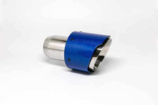Friedrich Motorsport Endrohr 114mm rund Carbon breite Kante abgeschrägt blau glänzend (Aufpreis)