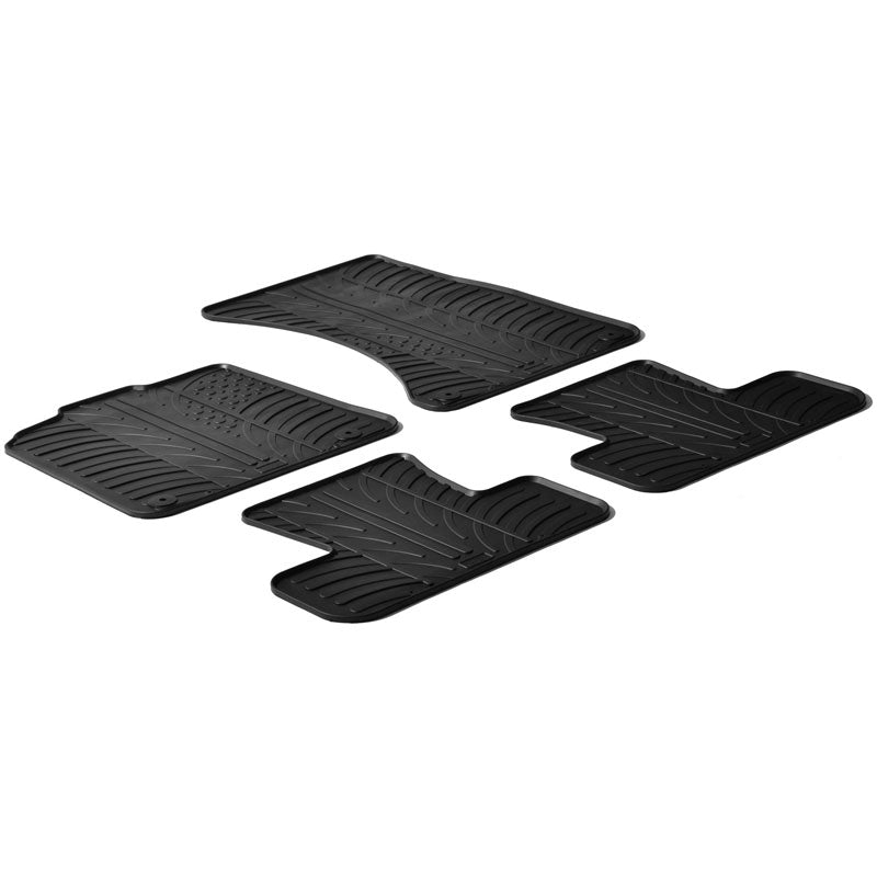 Satz Gummimatten passend für Audi Q5 2008-2016 (T Profil 4-teilig + Montage-clips)