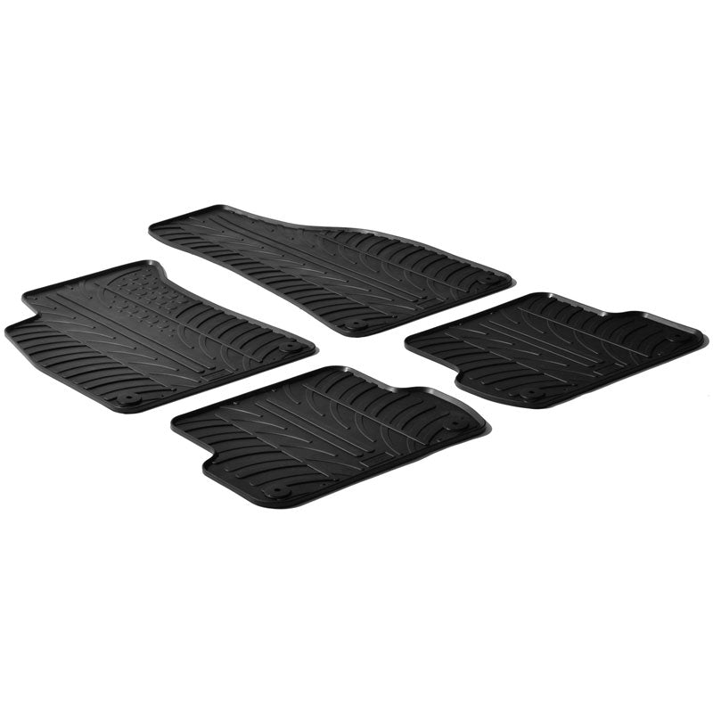 Satz Gummimatten passend für Audi A4 8E 2001-2008 / Seat Exeo (T Profil 4-teilig + Montage-clips)