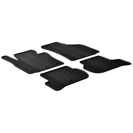 Satz Gummimatten passend für Seat Leon + cupra 1P 2005-2013 (T Profil 4-teilig + Montage-clips)